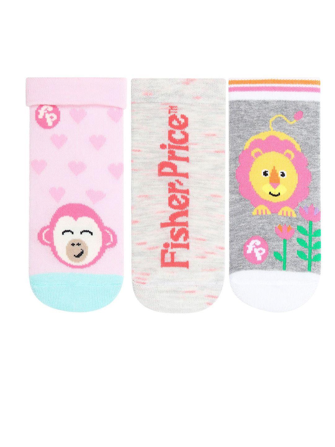bonjour infant girls pack of 3 assorted ankle-length socks
