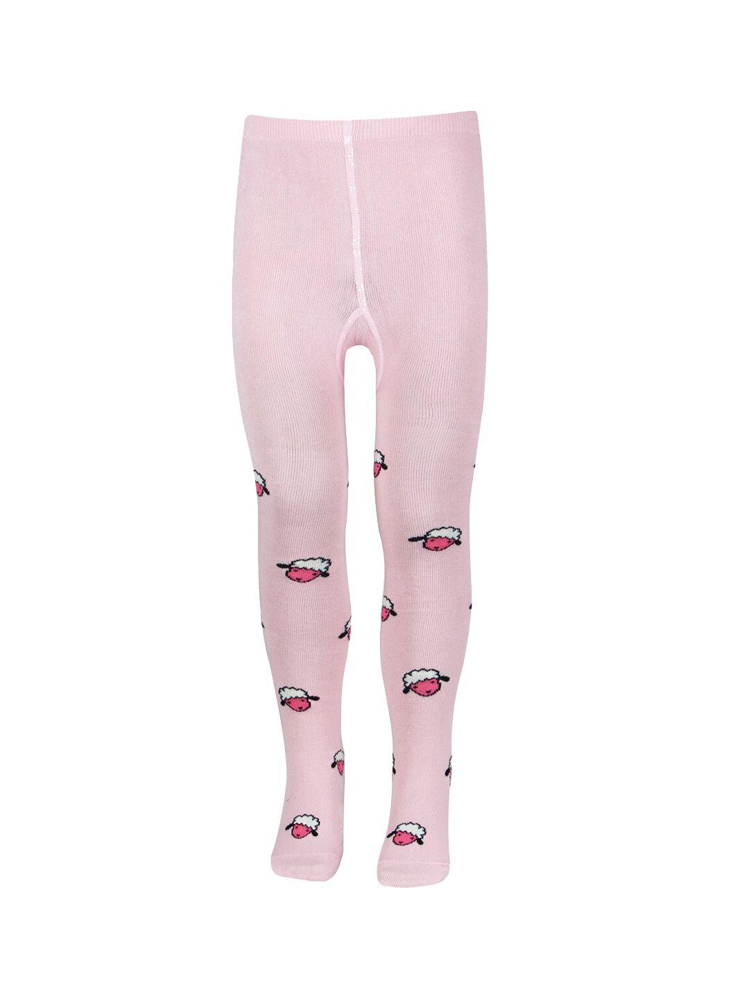 bonjour infants printed cotton tights with attached stockings