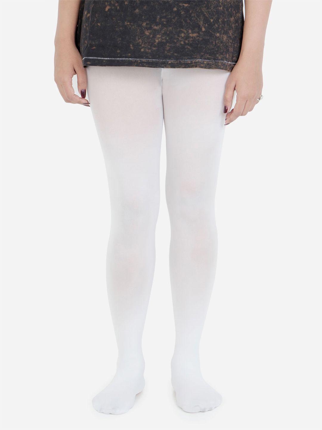 bonjour women white solid stockings