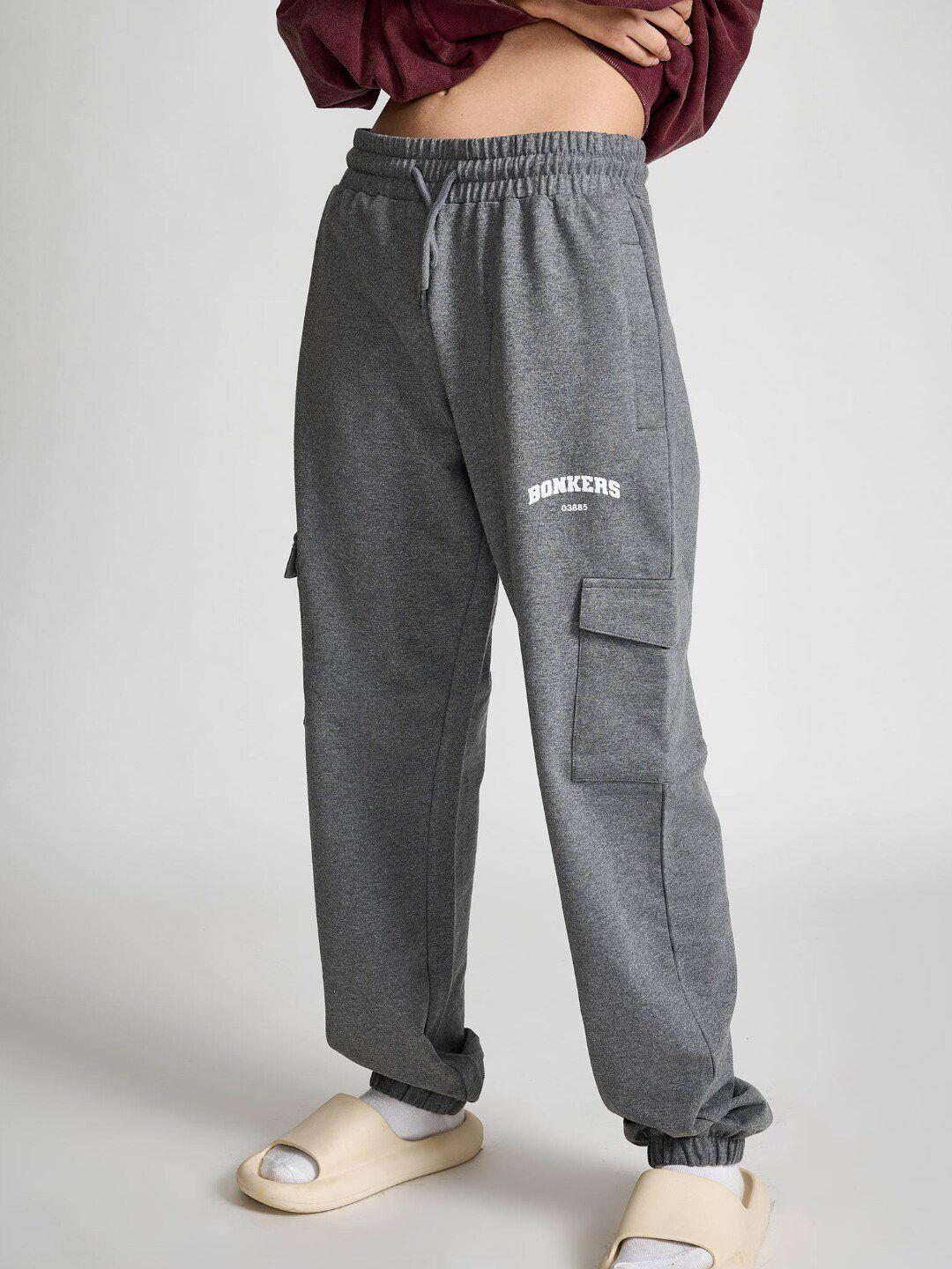 bonkers-corner-women-grey-cotton-cargo-track-pants