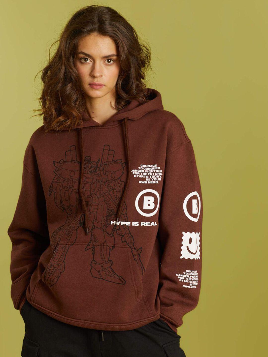 bonkers corner graphic printed hooded cotton sweatshirt