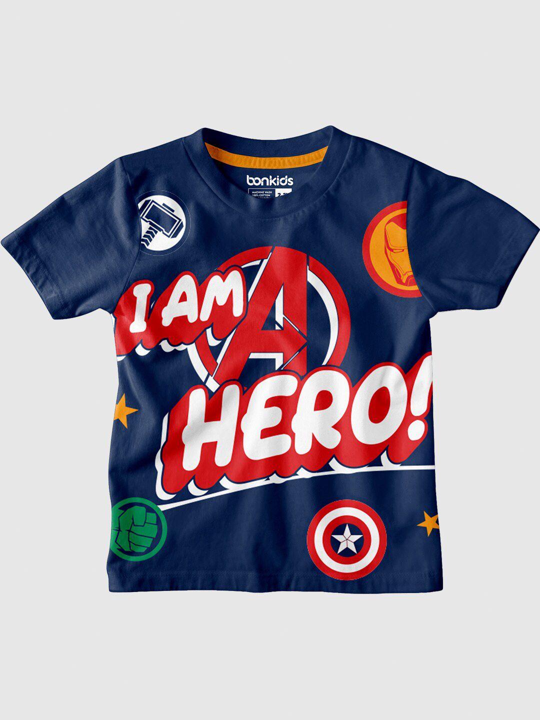 bonkids boys avengers graphic printed cotton t-shirt