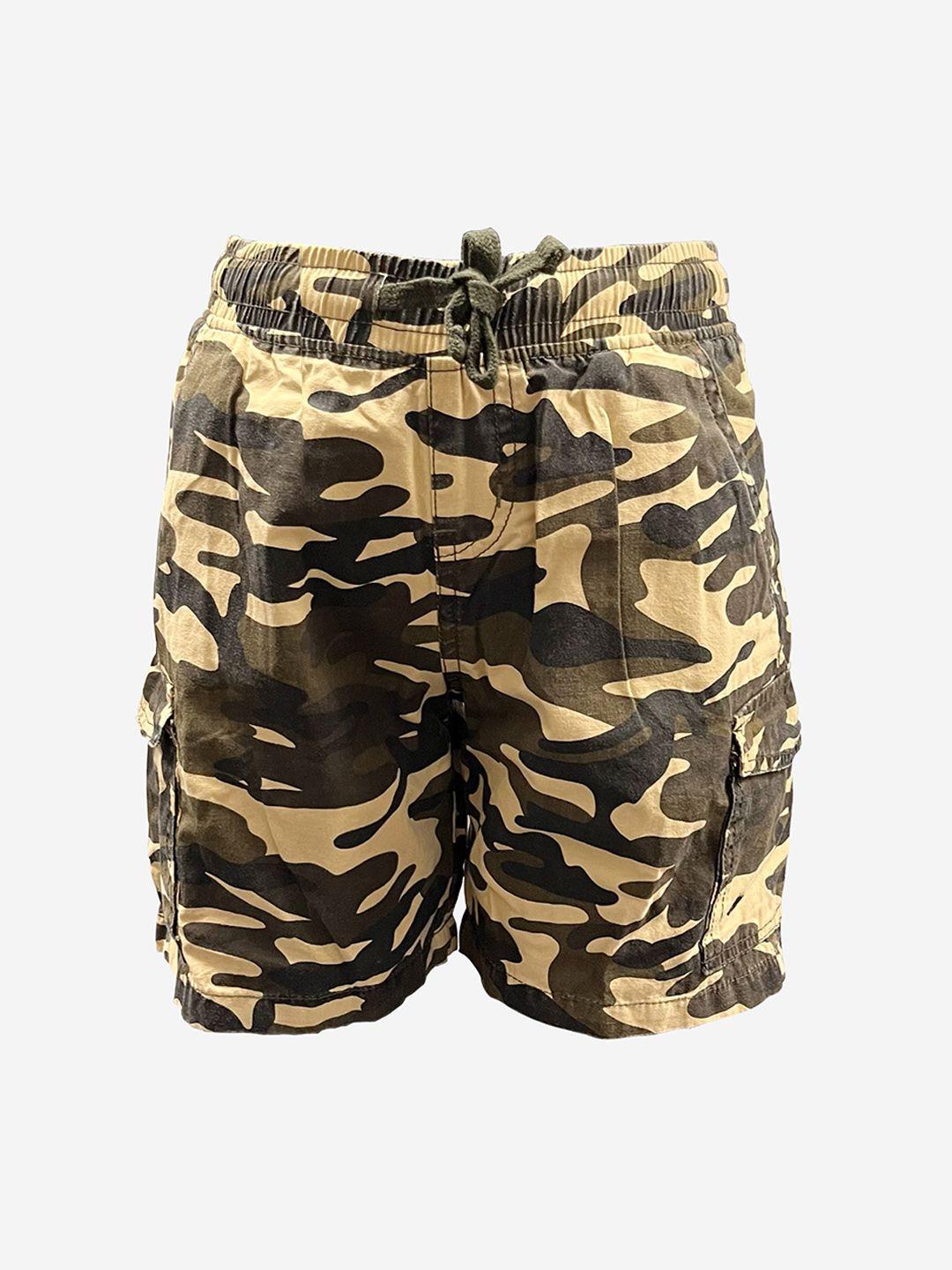 bonkids boys camouflage printed cotton cargo shorts