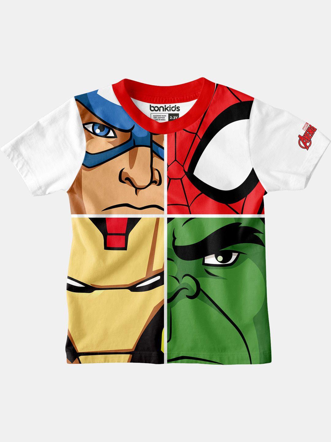 bonkids boys cotton avengers printed t-shirt