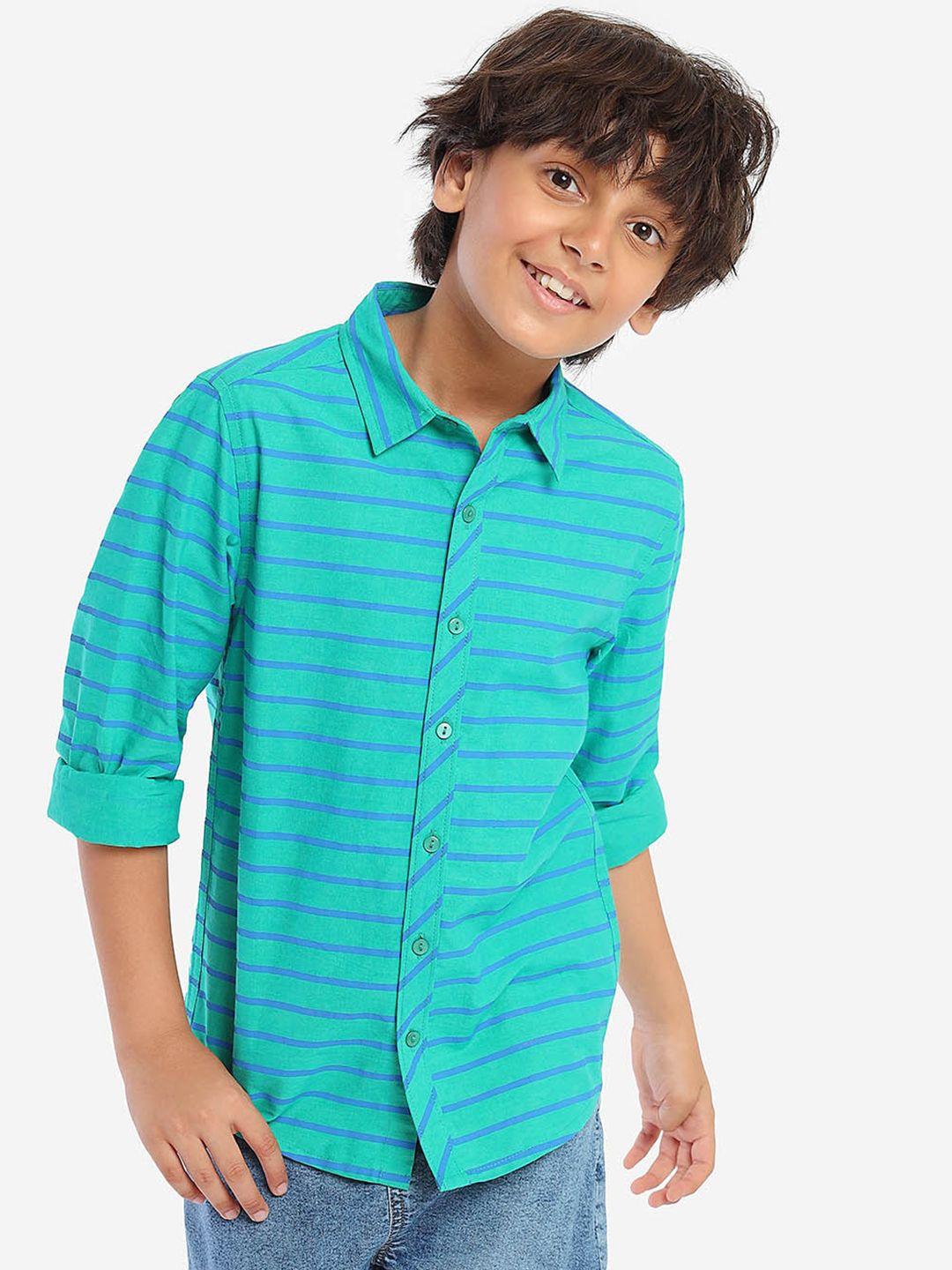 bonkids boys standard horizontal striped cotton casual shirt