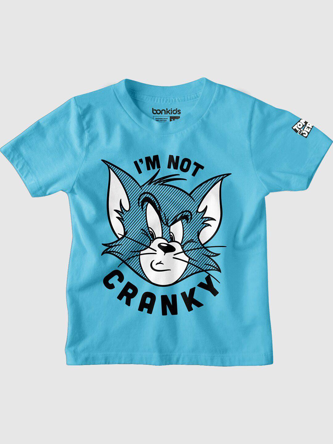 bonkids boys tom & jerry printed cotton casual t-shirt