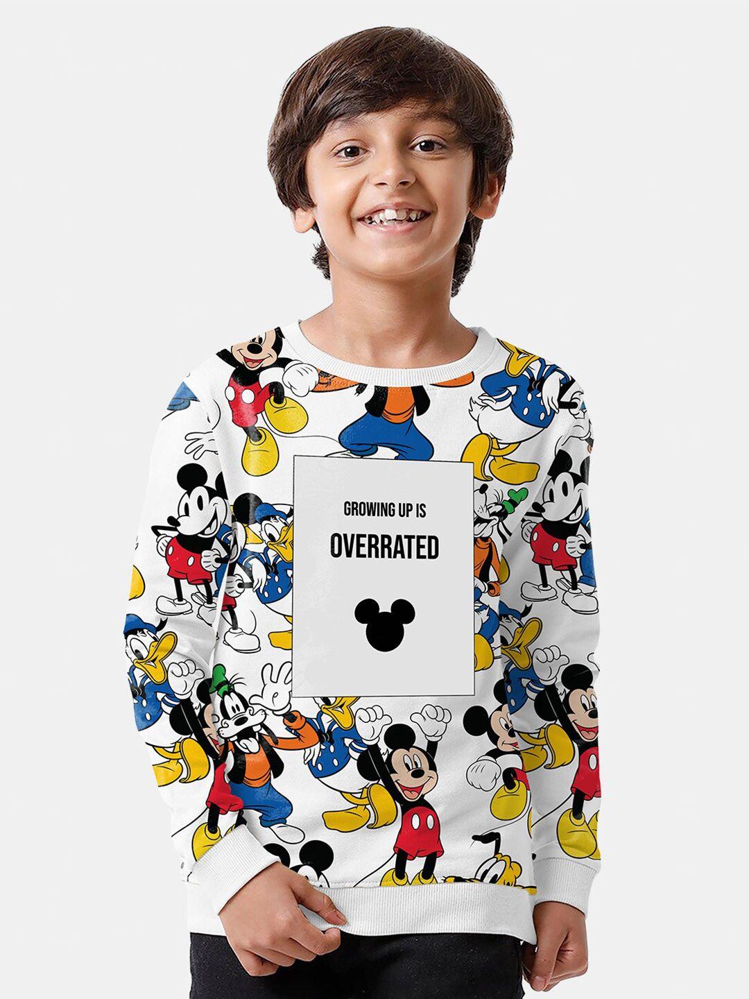 bonkids boys white printed sweatshirt