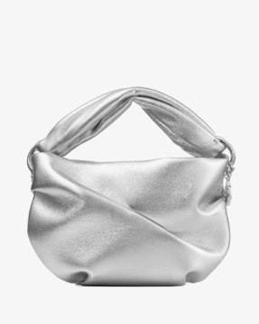 bonny metallic napa bag with twisted handle