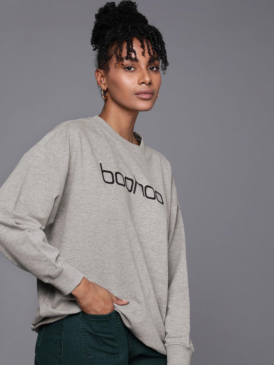 boohoo brand logo printed long sleeves sweatshirt