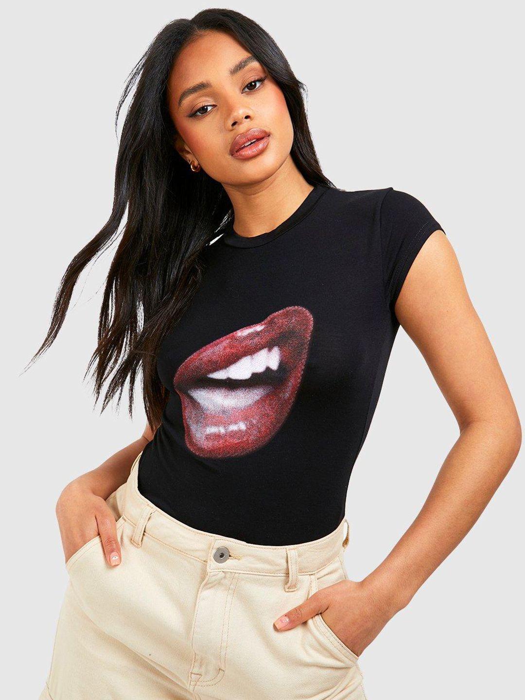 boohoo printed fitted t-shirt