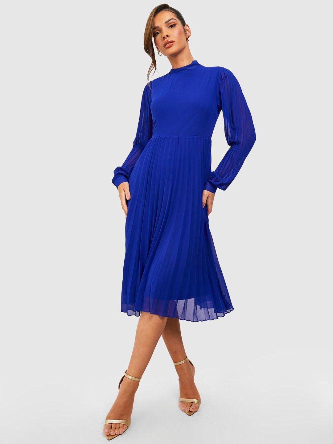 boohoo accordion pleated a-line midi dress