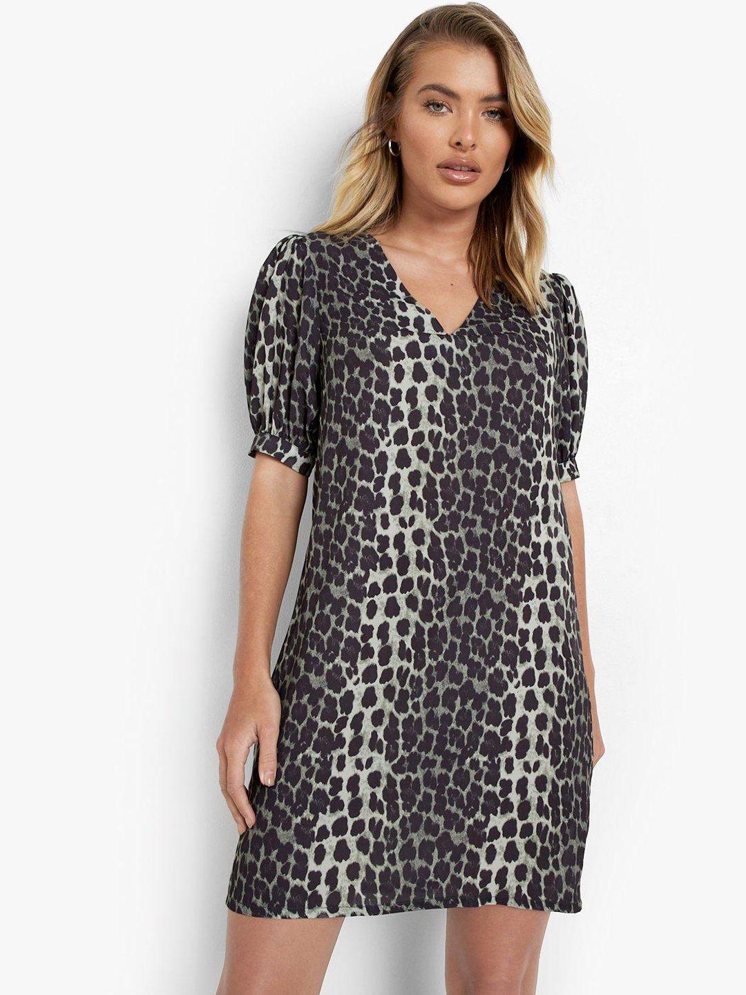 boohoo animal print sheath dress