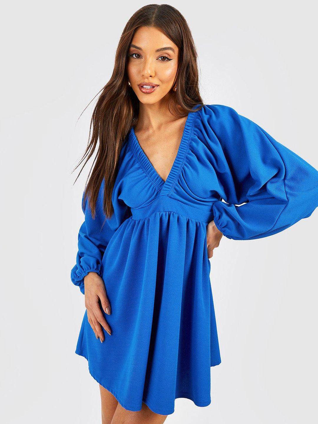 boohoo batwing sleeve skater mini dress