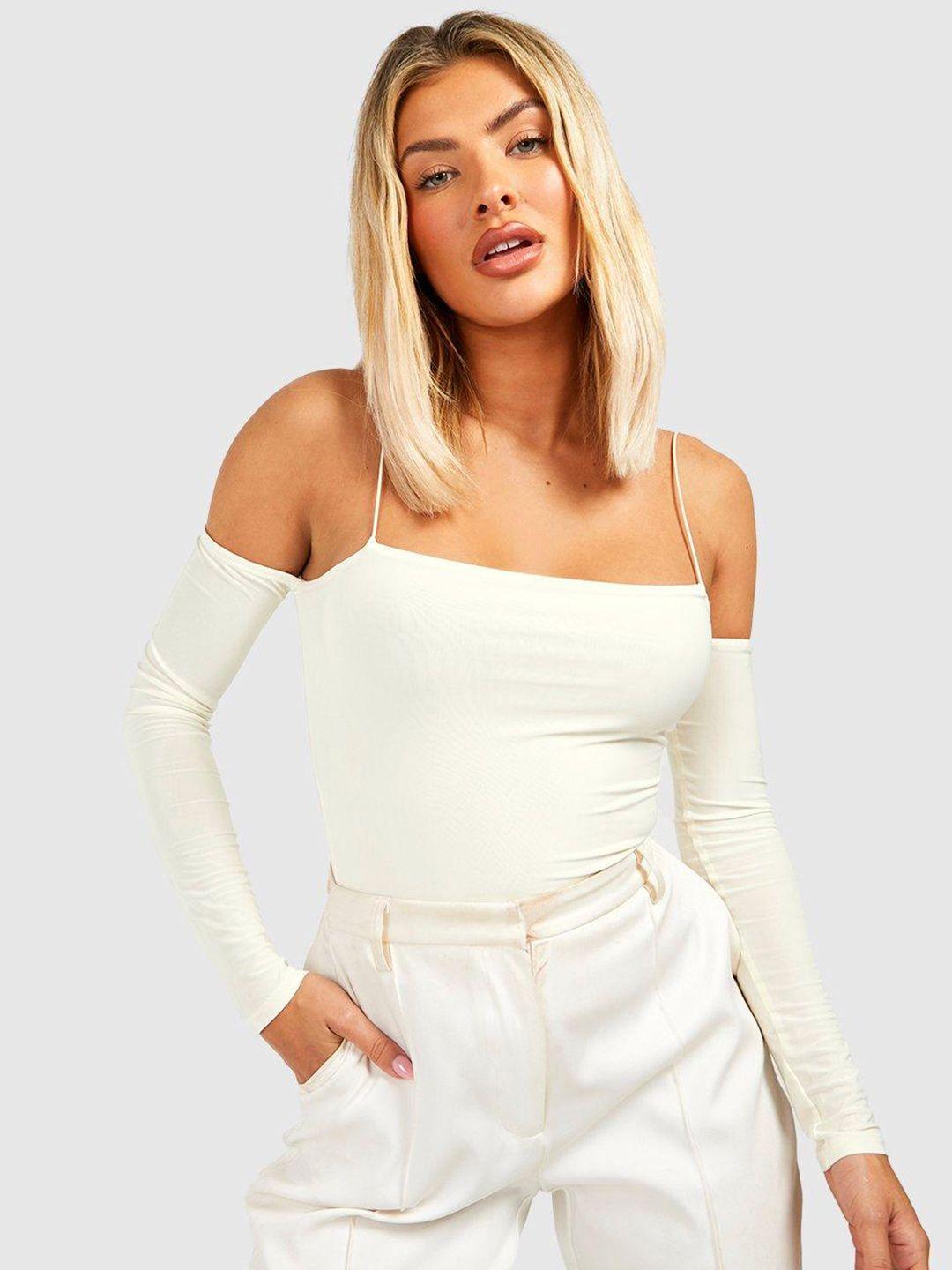 boohoo cold-shoulder top