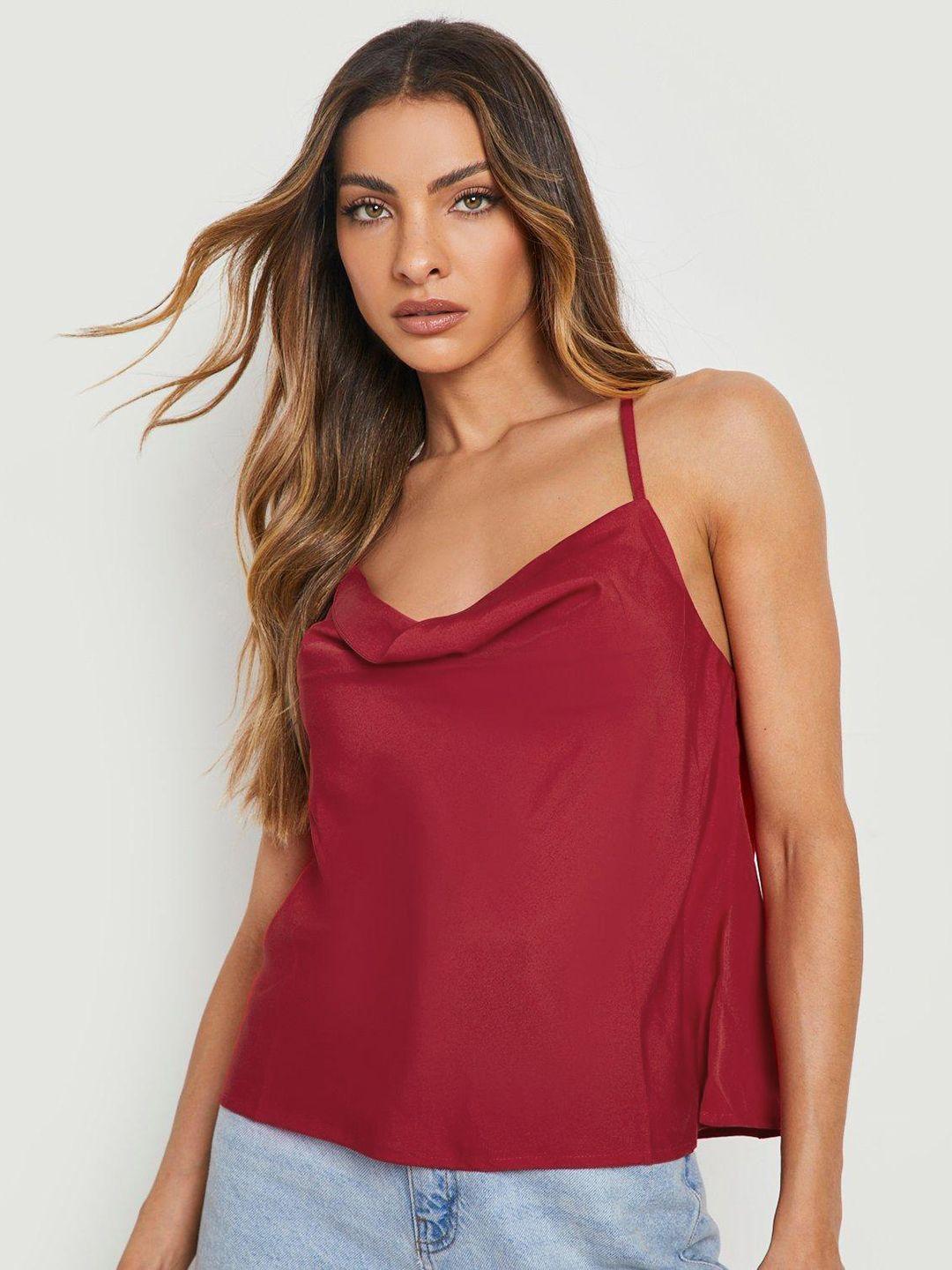 boohoo cowl neck top