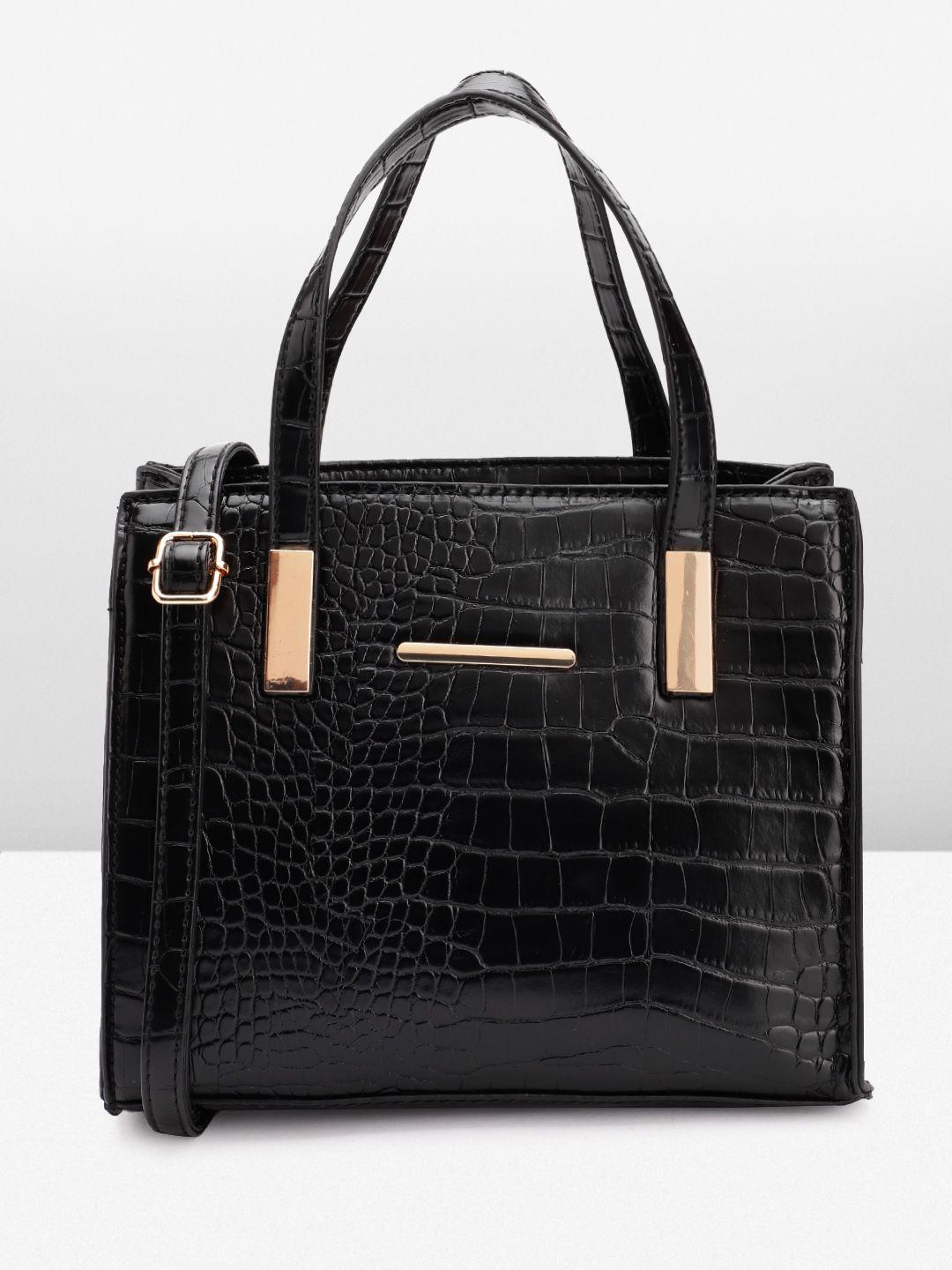 boohoo croc textured structured handheld bag