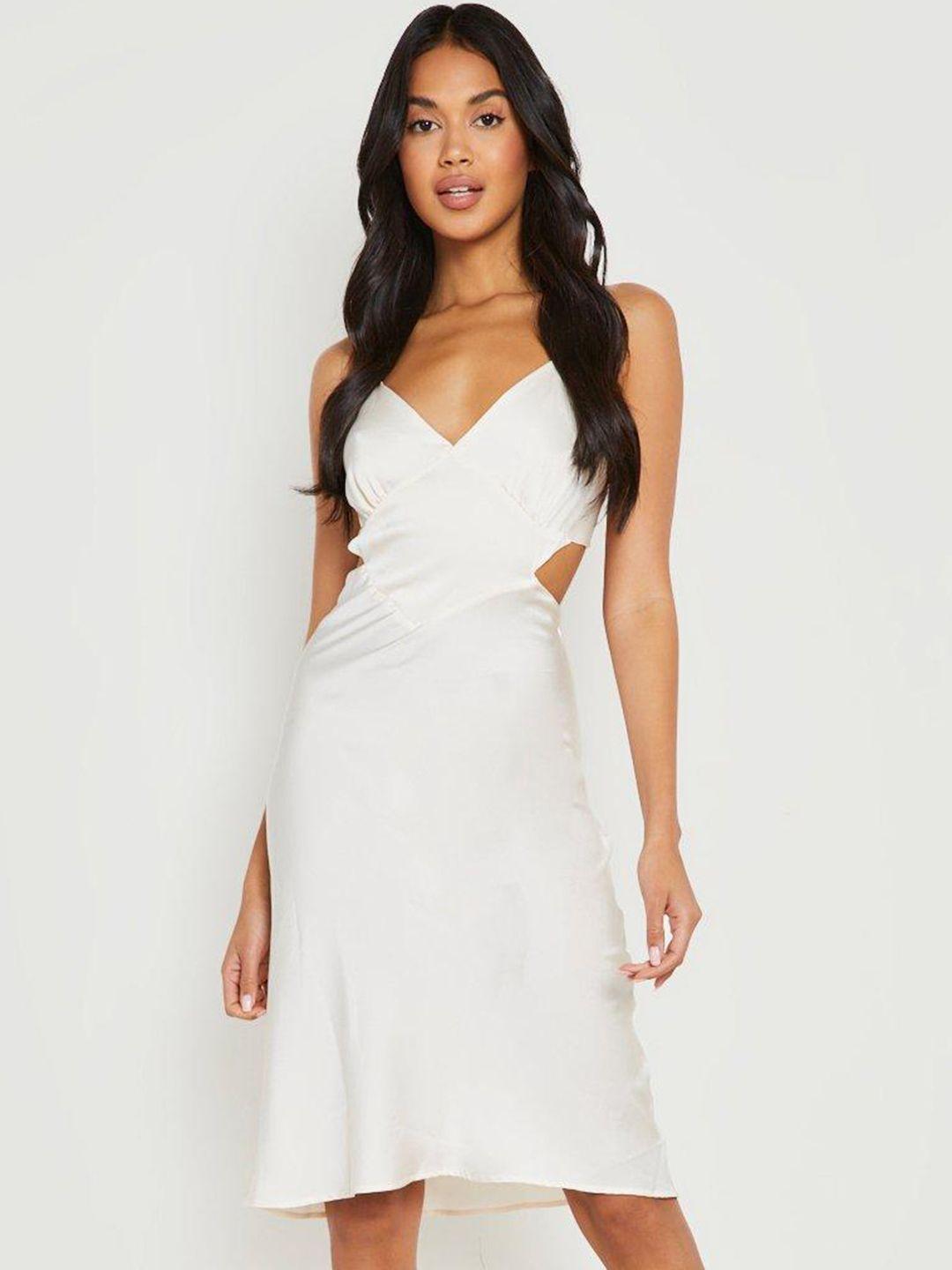 boohoo cut-out detail satin a-line dress