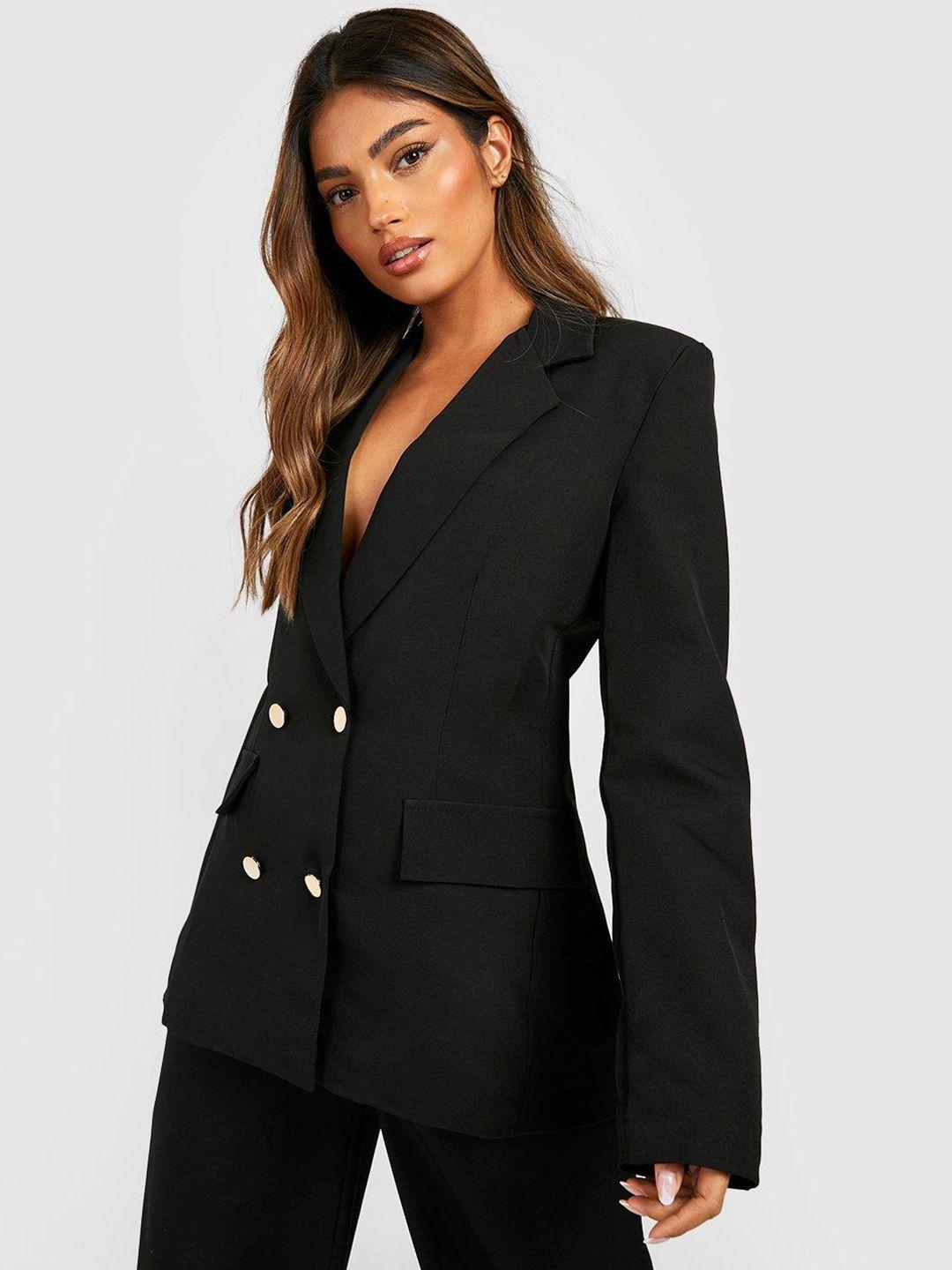 boohoo double-breasted button front blazer