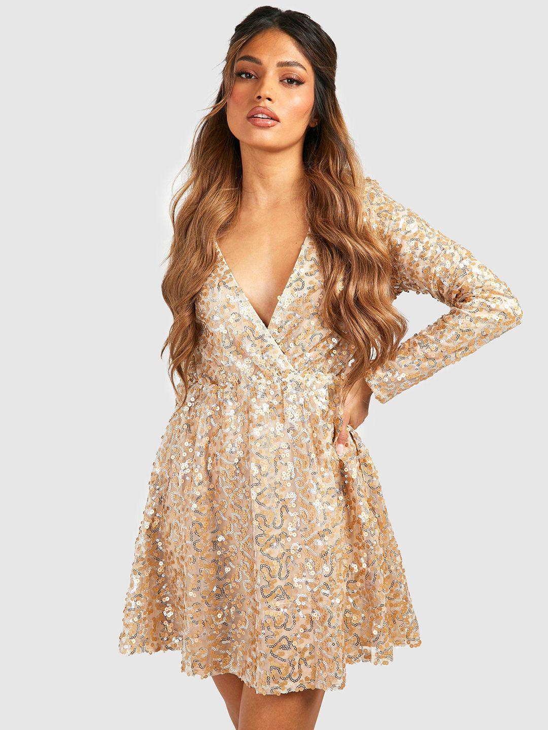 boohoo embellished a-line mini dress