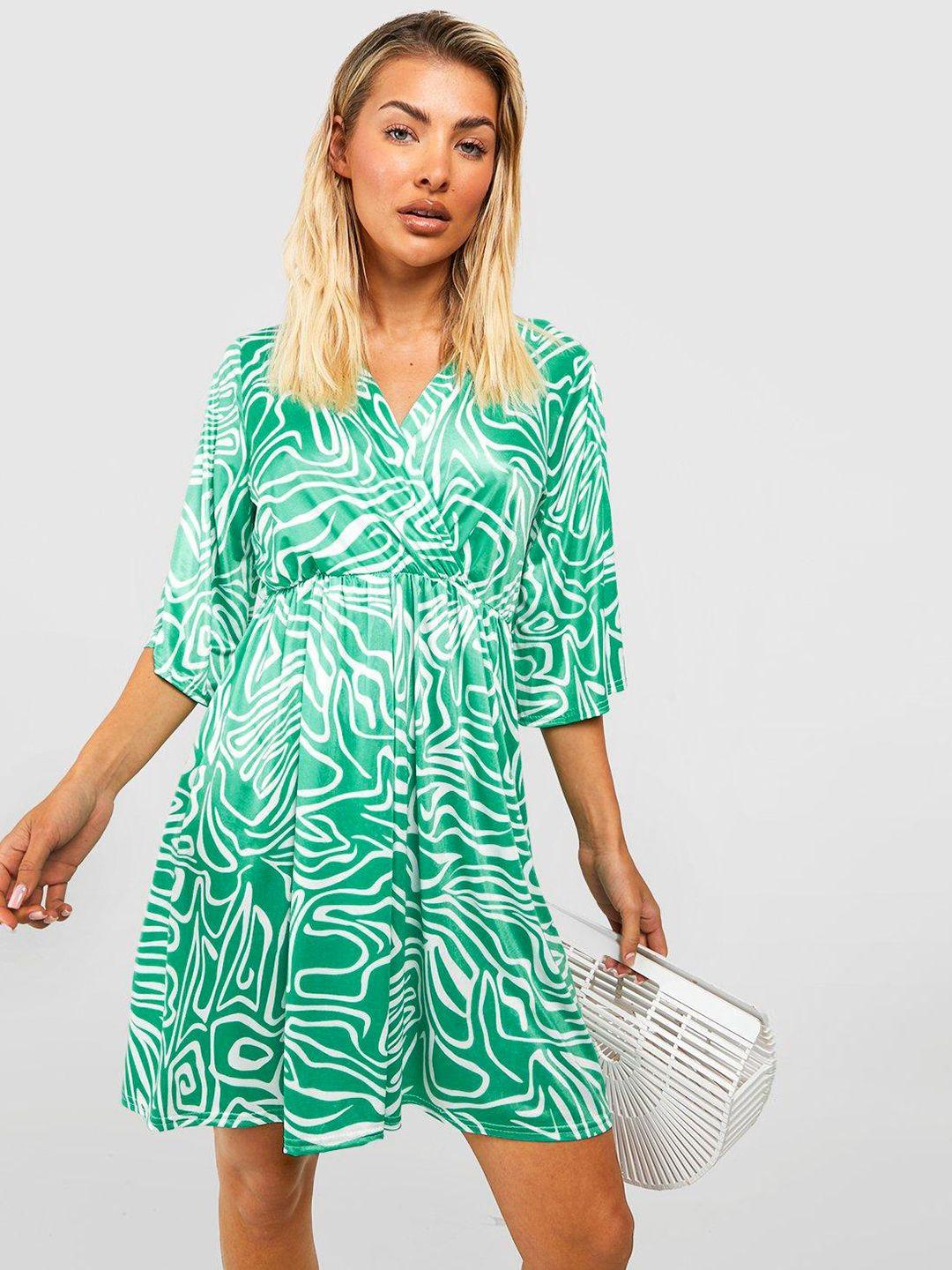 boohoo flared sleeves mini dress