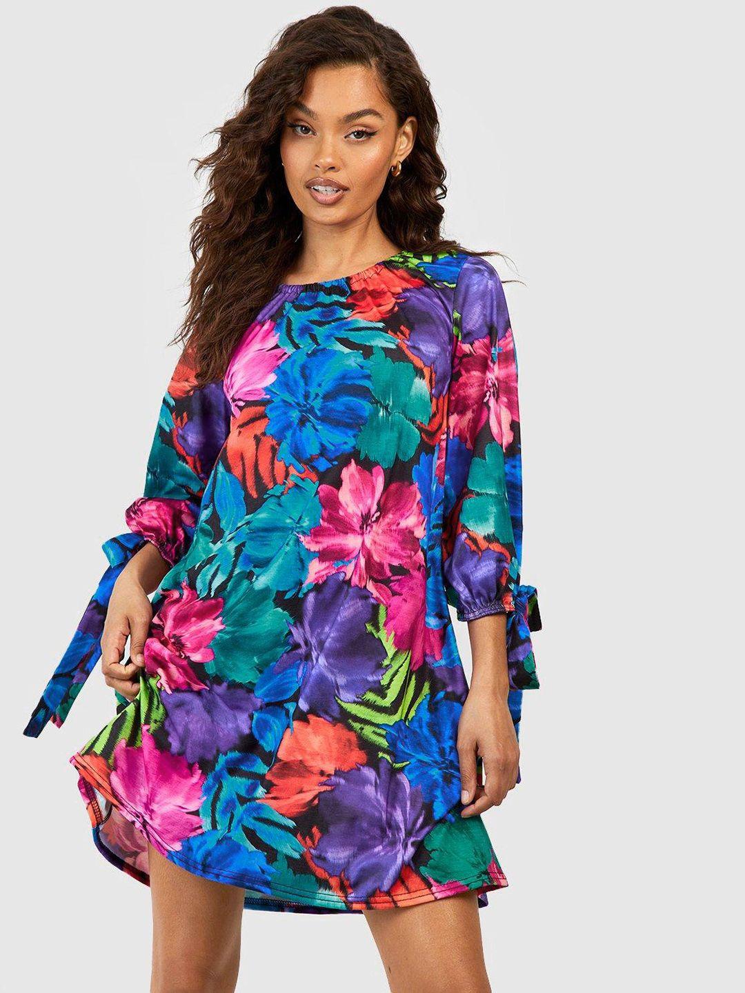 boohoo floral print a-line dress