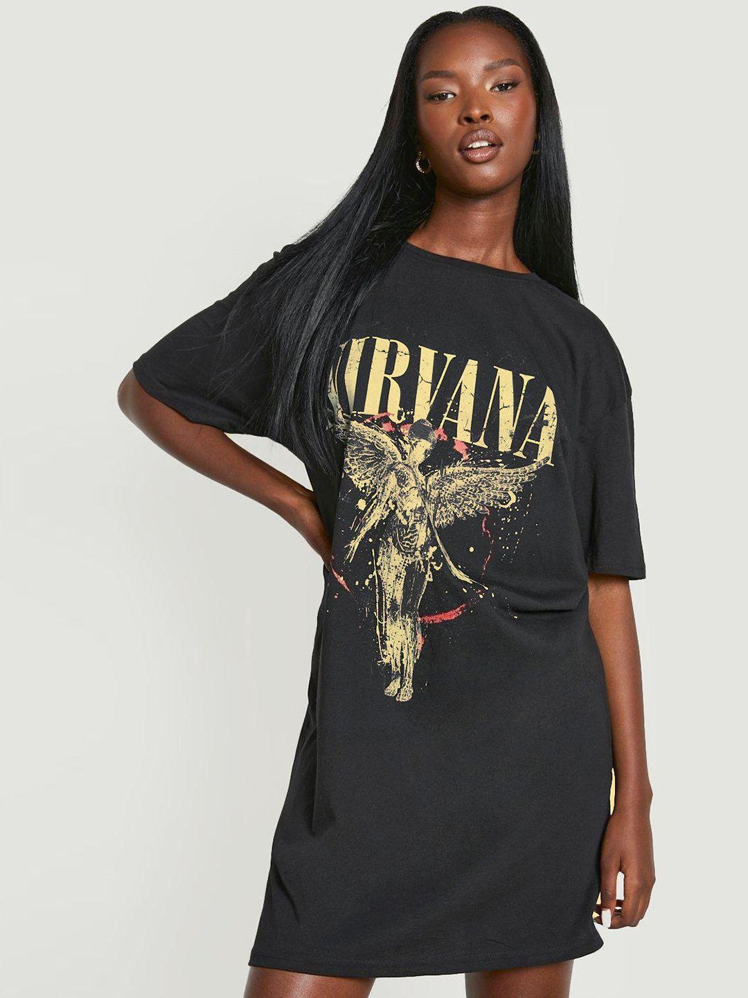 boohoo graphic print pure cotton oversized t-shirt dress