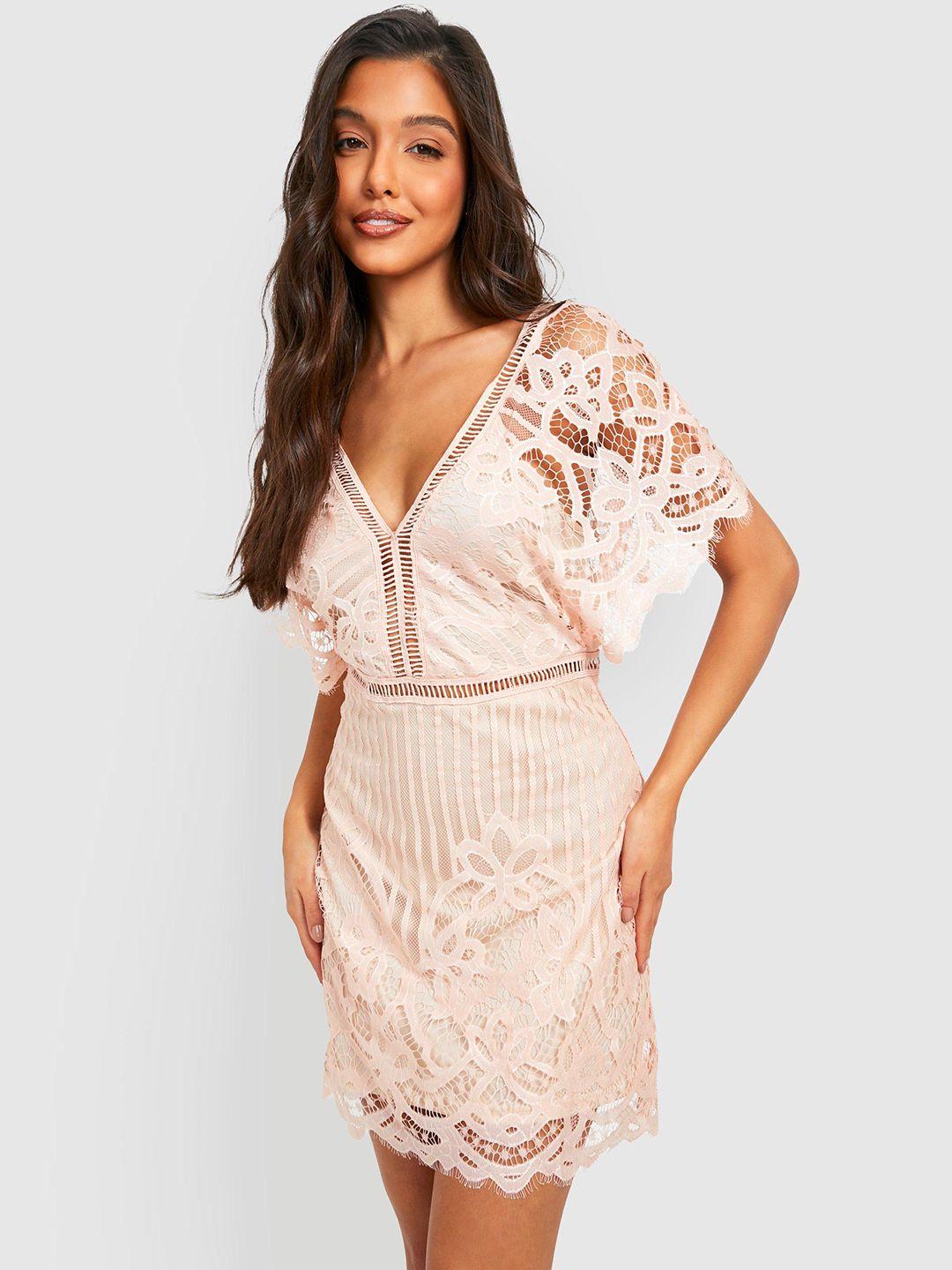 boohoo lace sheath mini dress