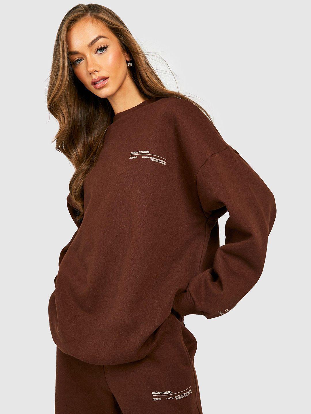 boohoo oversized drop shoulder sleeves sweatshirt