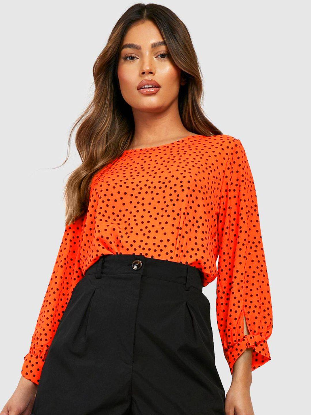 boohoo polka dot print top