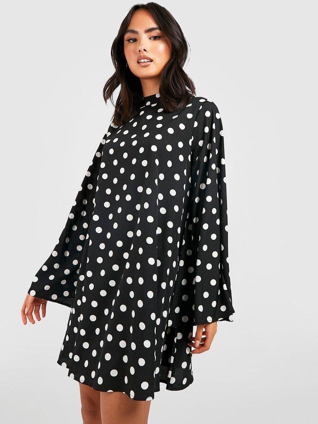 boohoo polka-dots print a-line mini dress