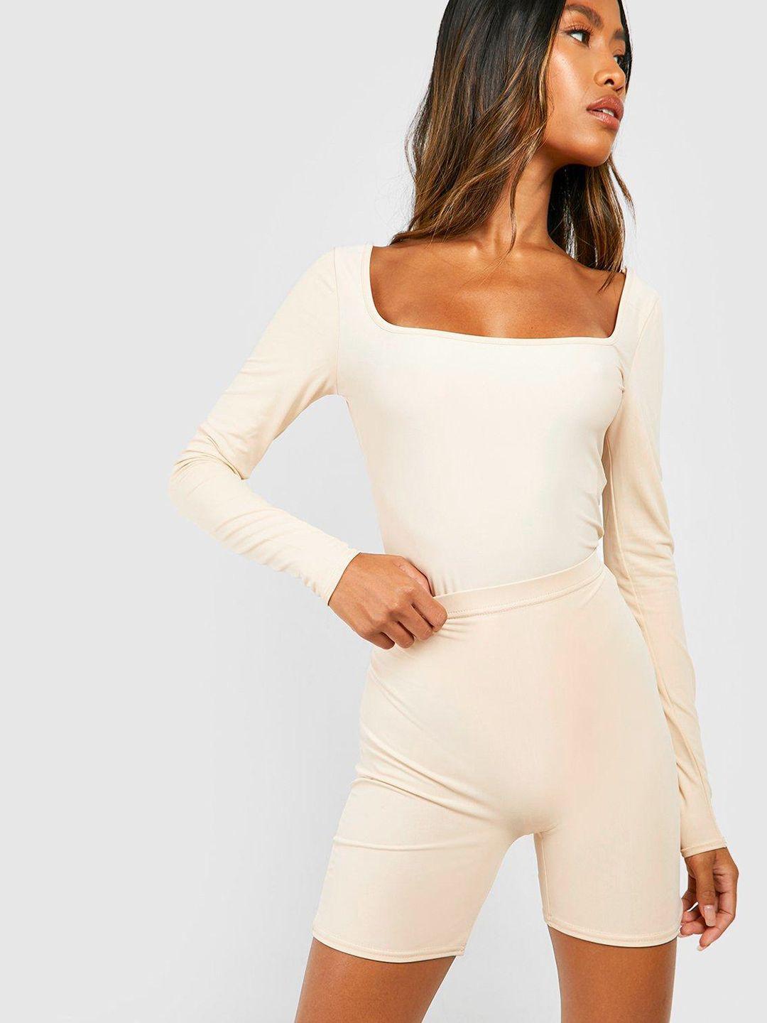 boohoo premium sculpt long sleeve bodysuit