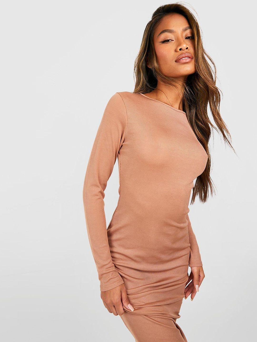 boohoo ribbed bodycon maxi dress