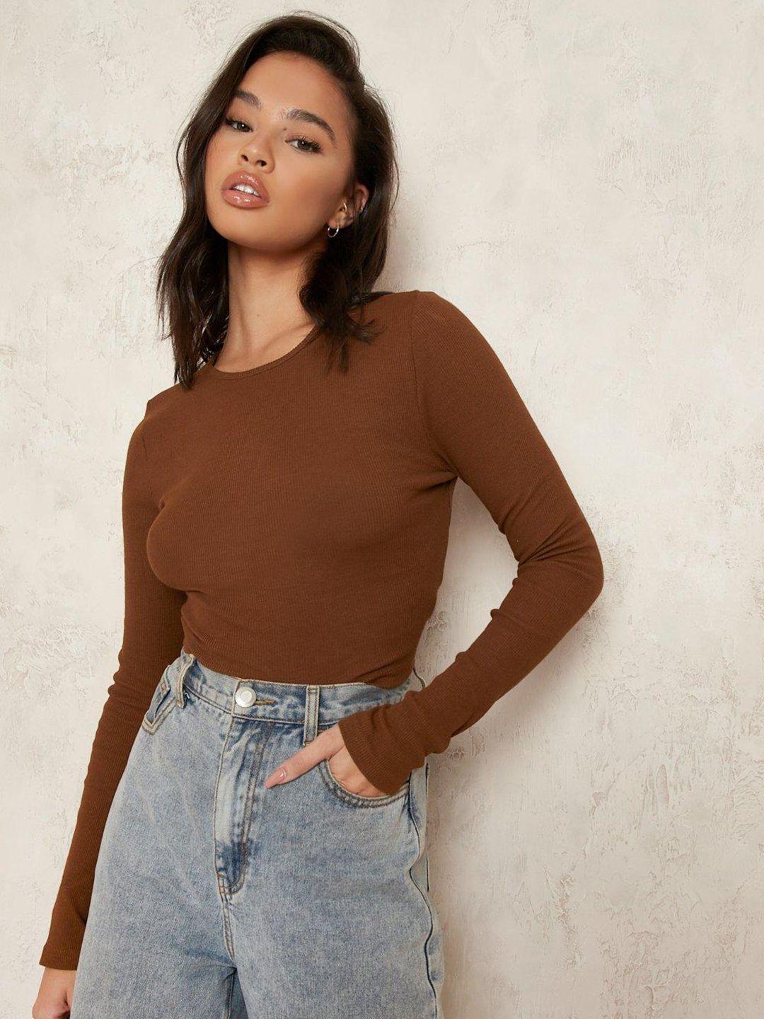 boohoo ribbed fitted top