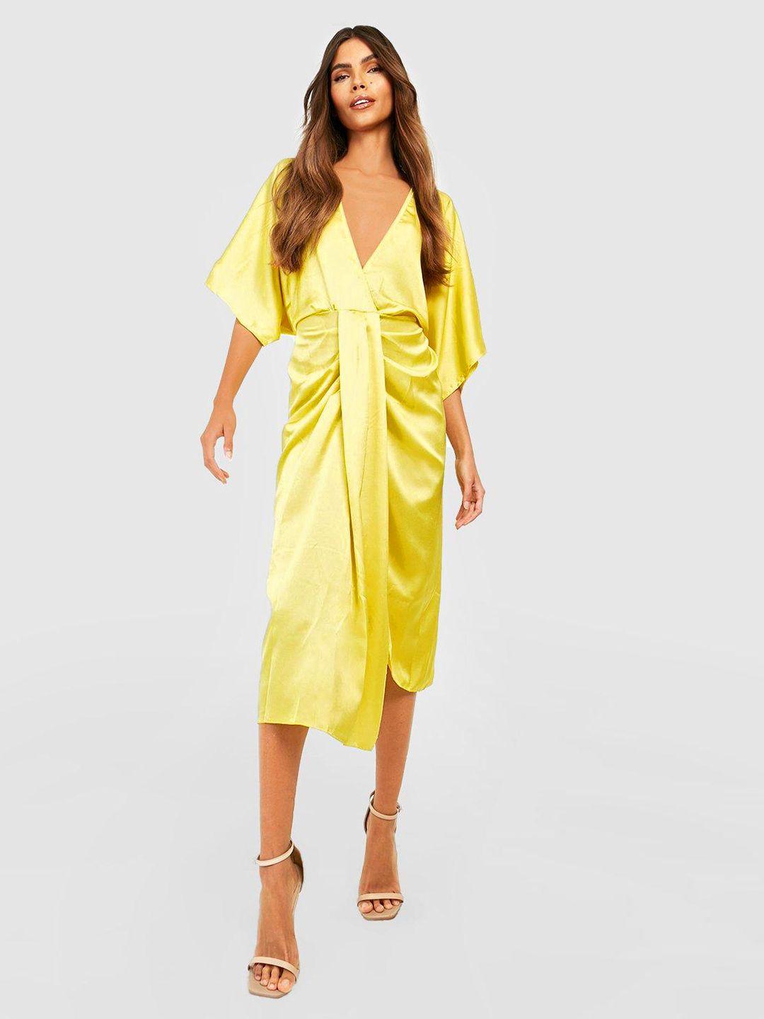 boohoo satin a-line midi dress