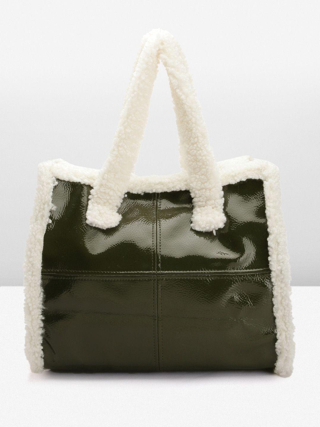 boohoo shearling detail shopper tote bag