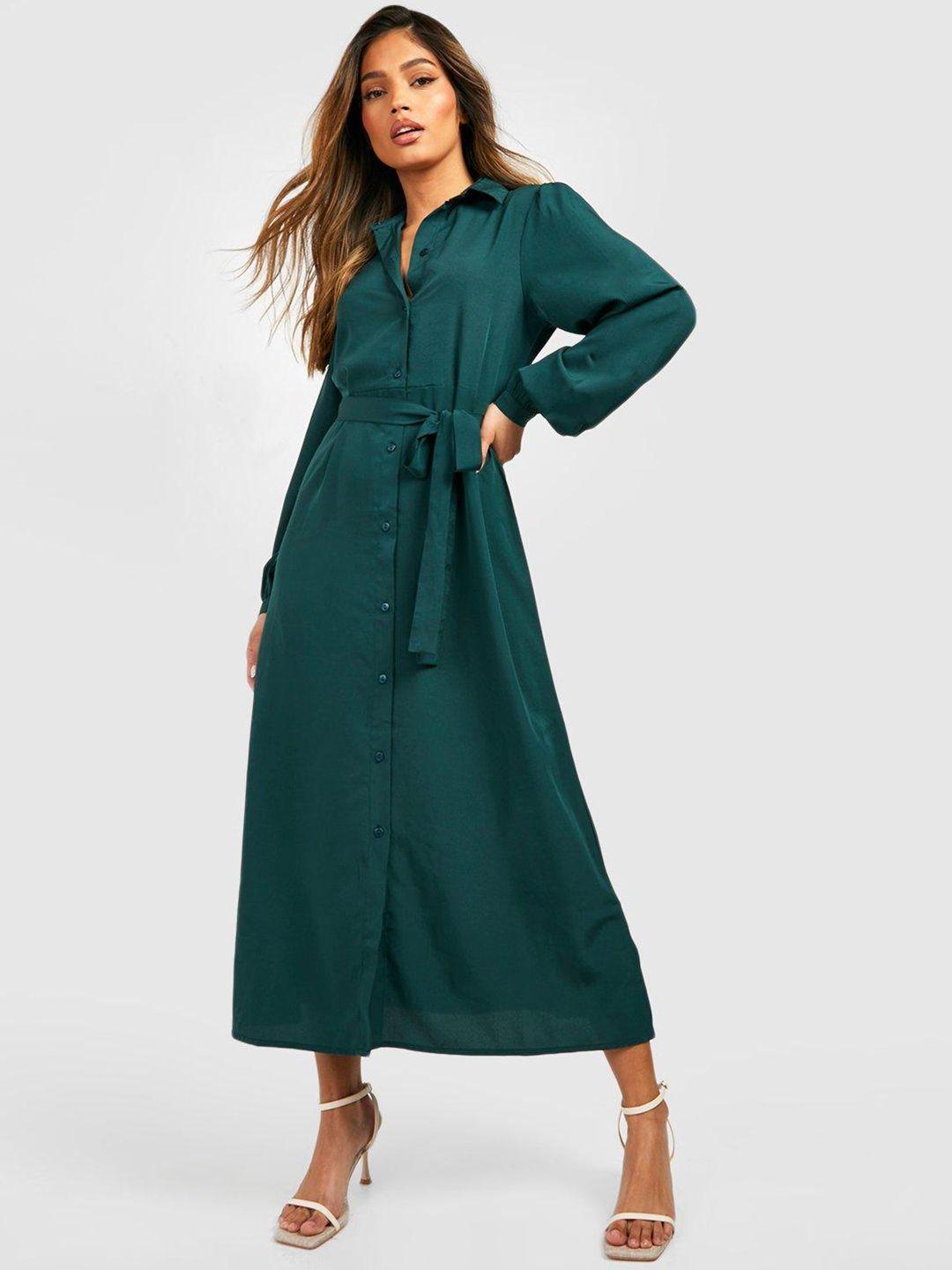 boohoo shirt style midi dress