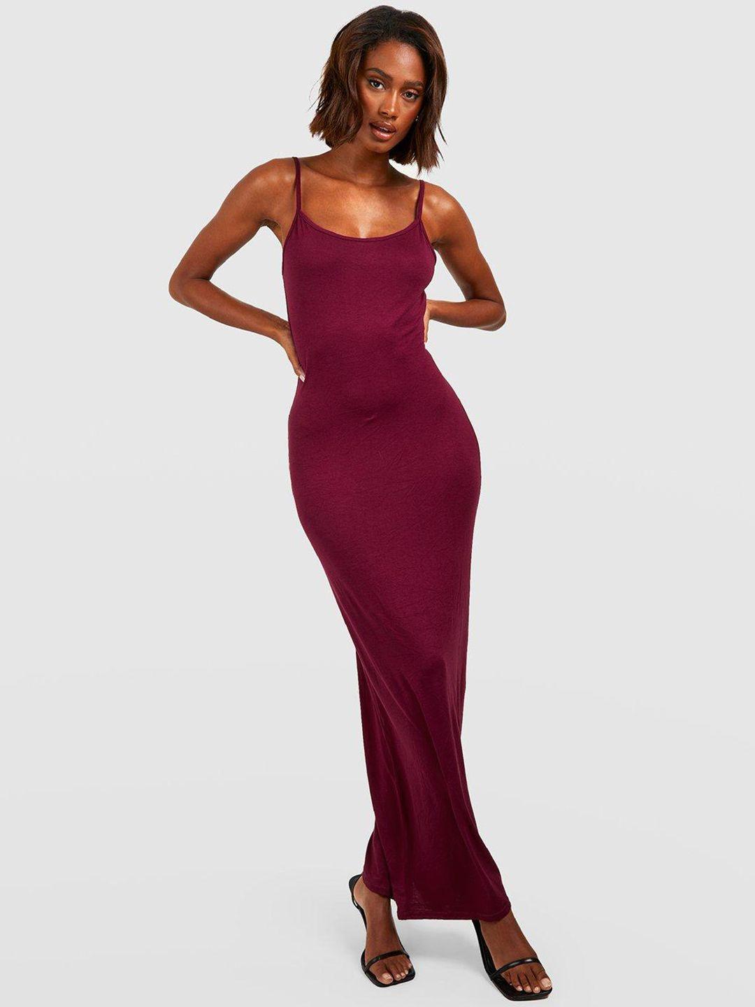 boohoo shoulder straps bodycon maxi dress