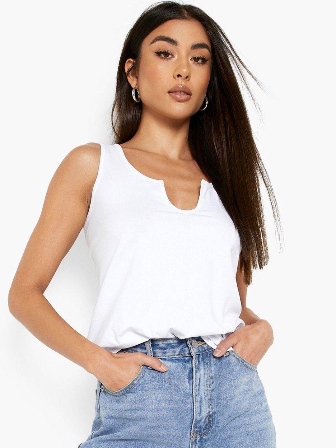 boohoo sleeveless regular fit cotton top