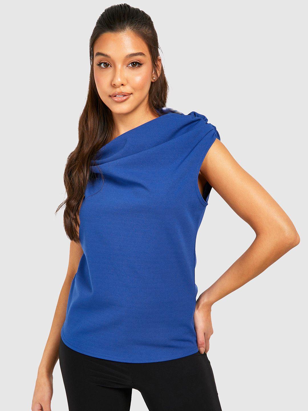 boohoo solid cowl neck top