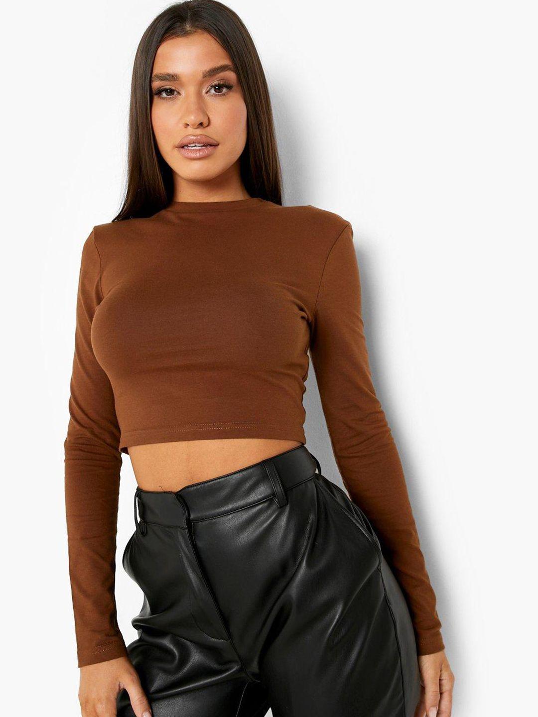 boohoo solid pure cotton crop top