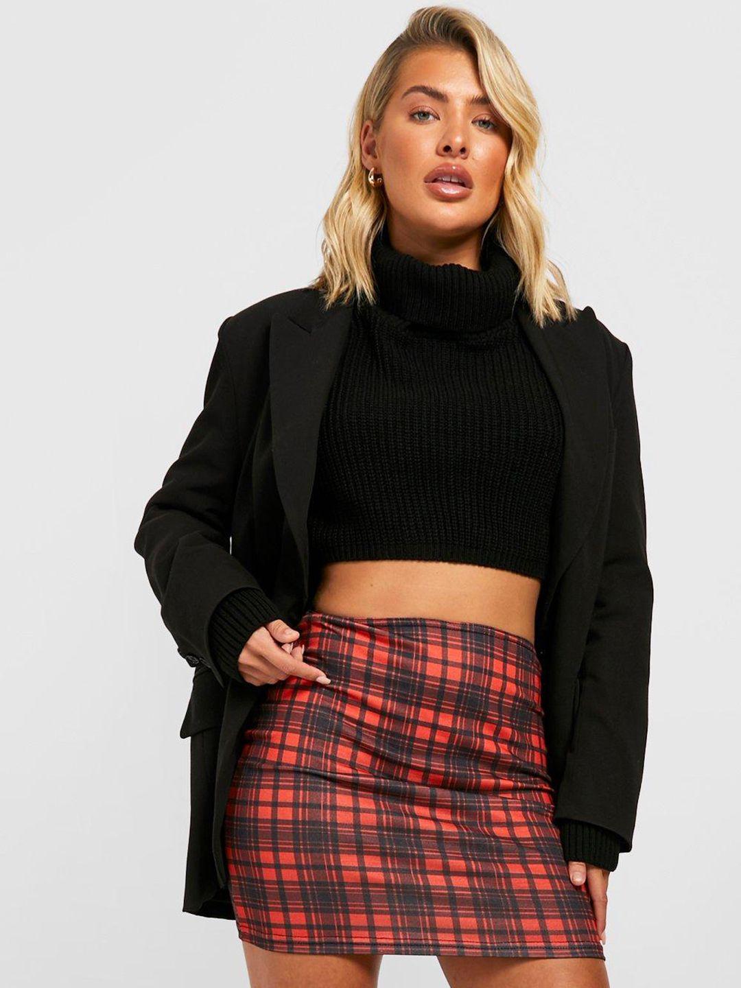 boohoo tartan checks mini skirt