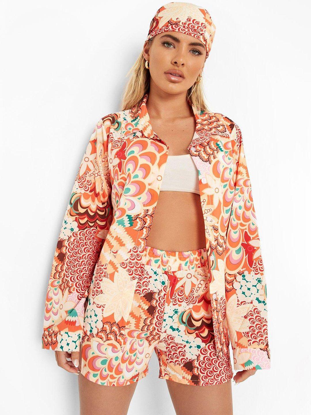 boohoo three piece printed co-ords