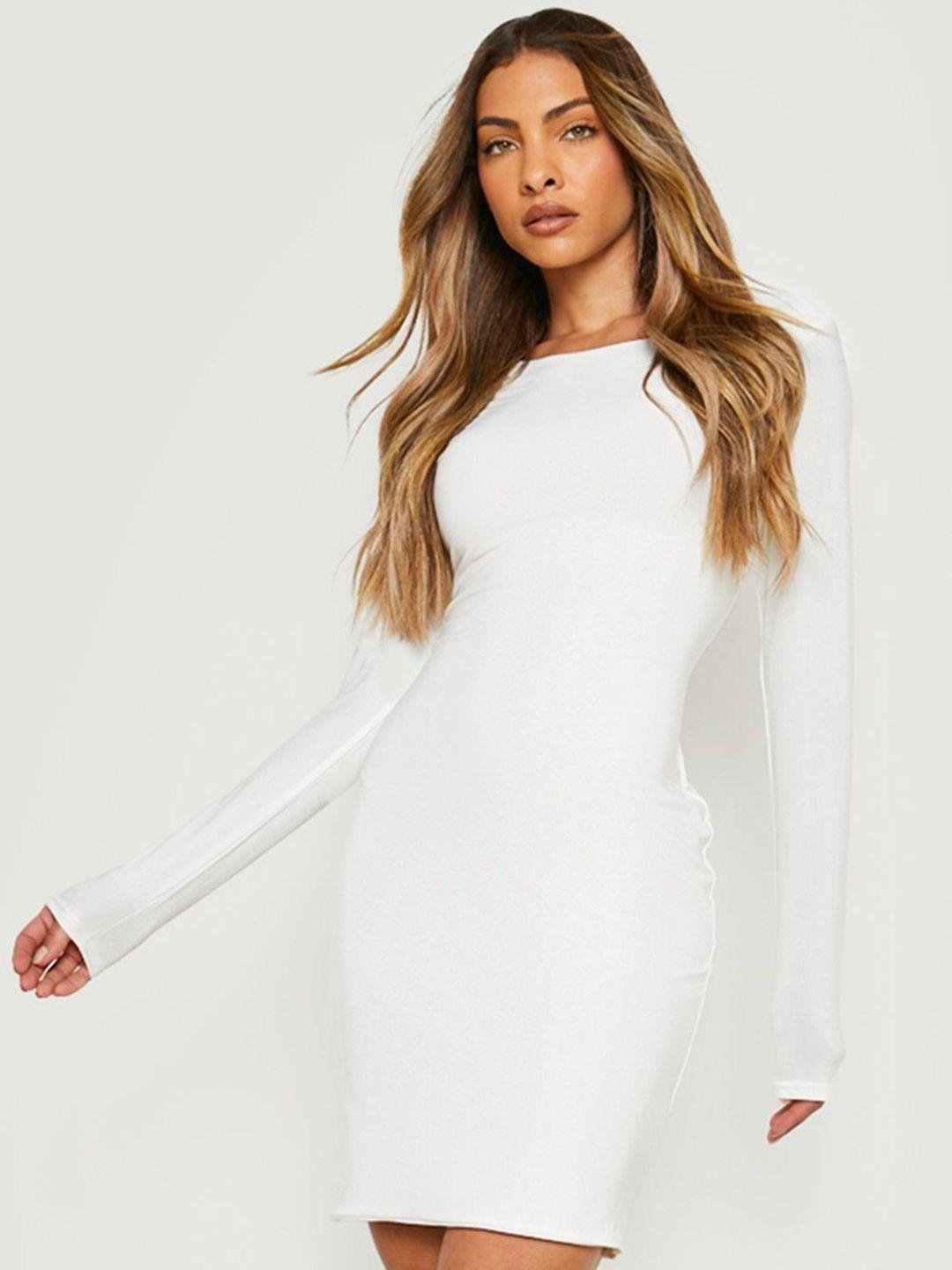 boohoo tie-up back bodycon mini dress