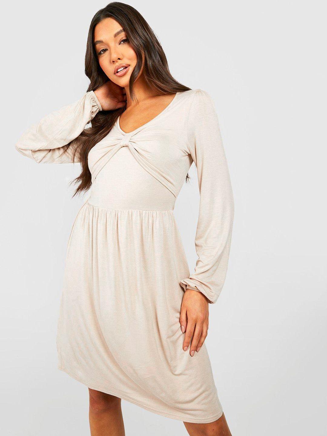 boohoo twisted a-line dress