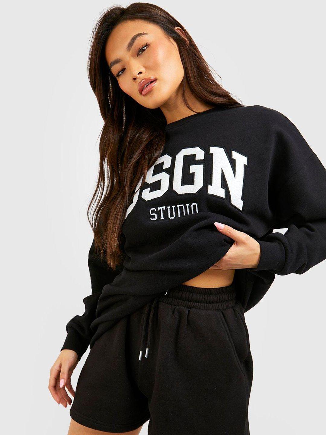 boohoo typography oversized longline sweatshirt