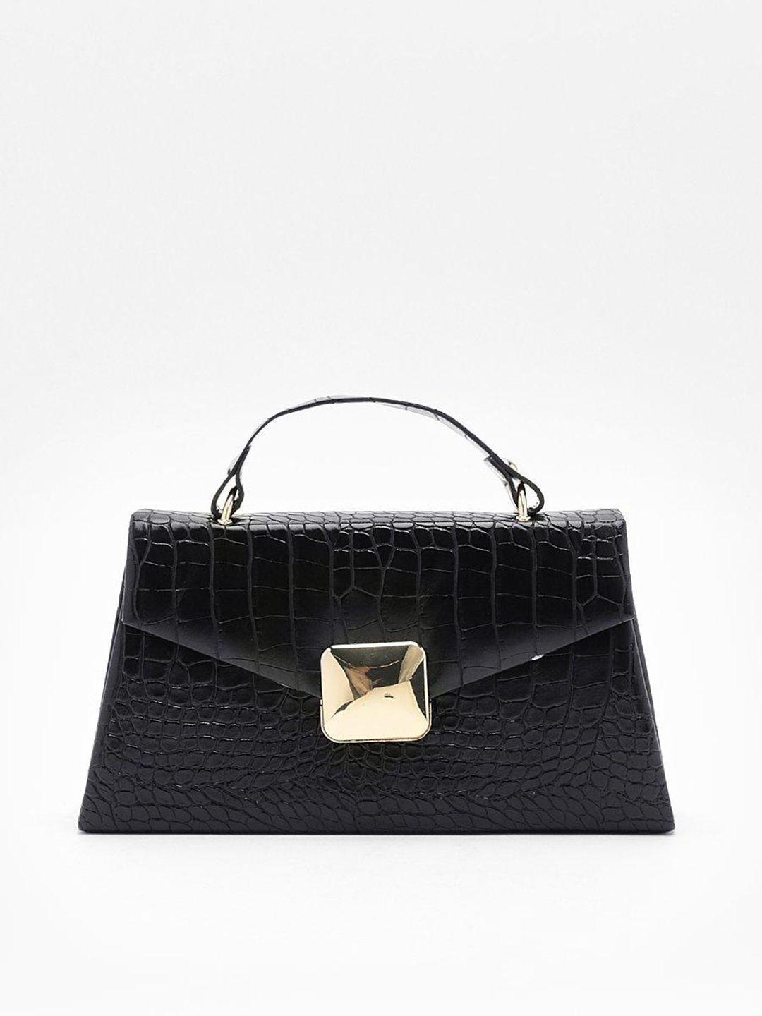 boohoo women croc textured structured handheld bag