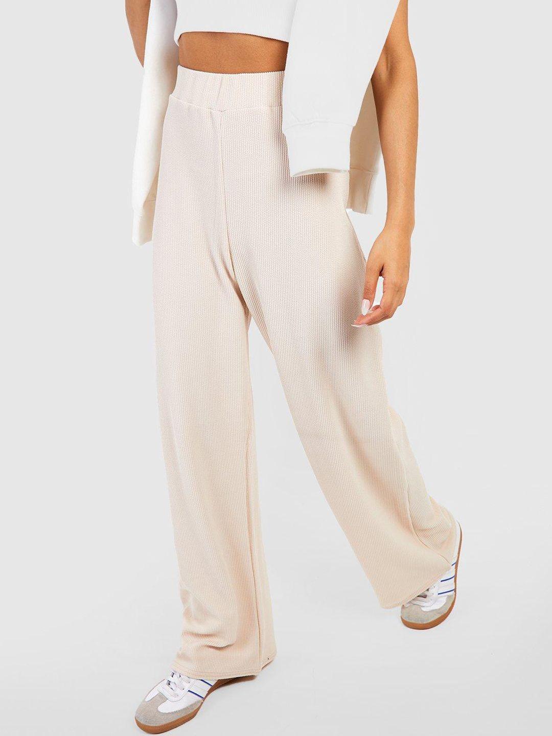 boohoo women mid-rise regular trousers