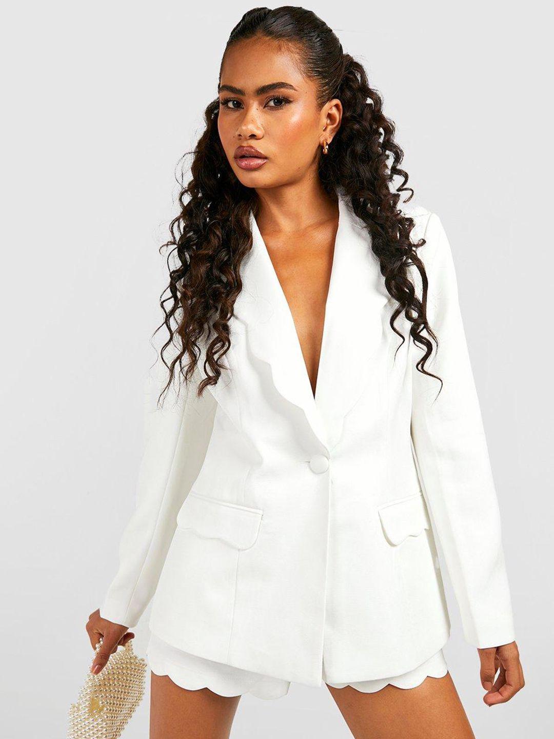 boohoo women scalloped lapel tailored blazer