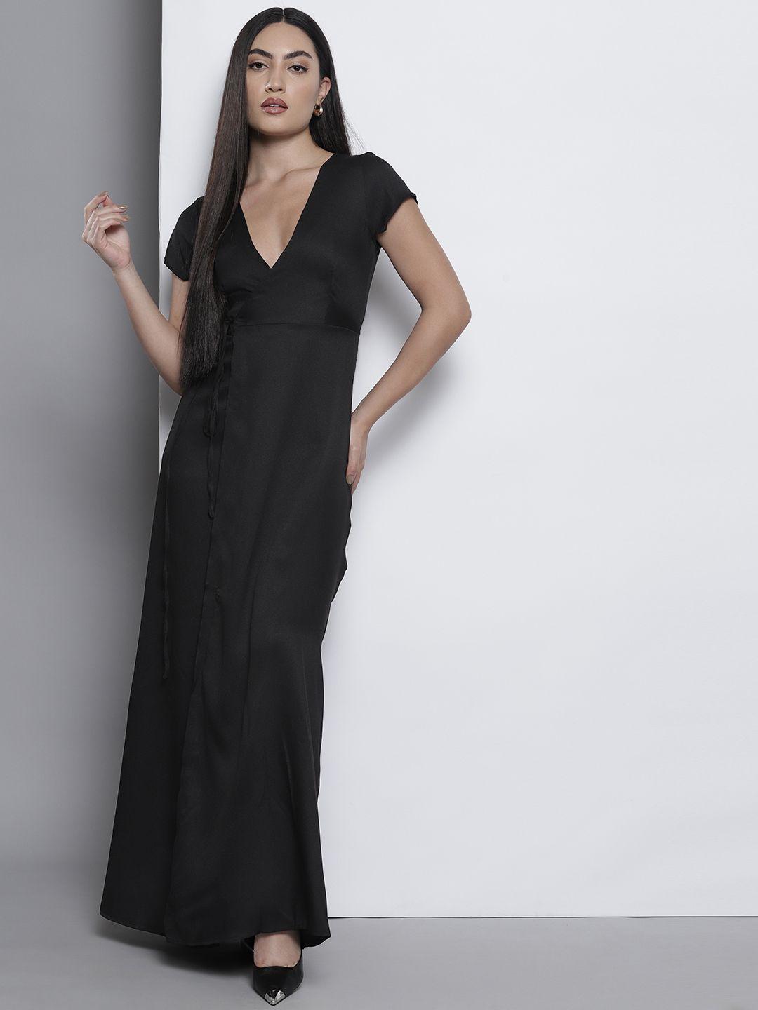 boohoo wrap high slit maxi dress