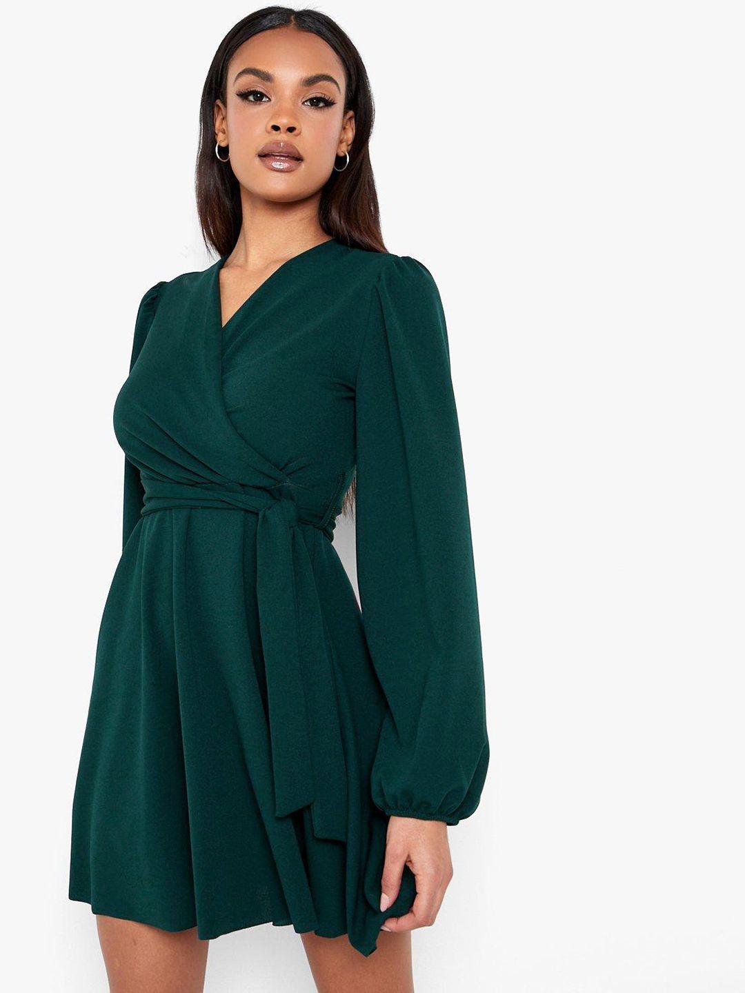 boohoo wrap mini dress